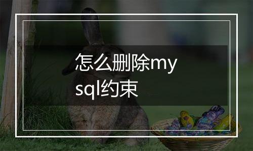 怎么删除mysql约束