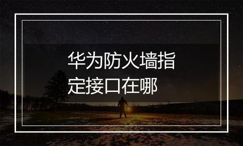 华为防火墙指定接口在哪