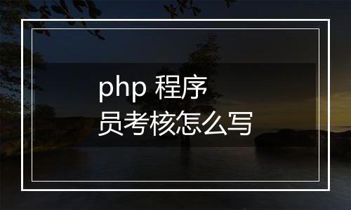php 程序员考核怎么写