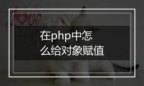 在php中怎么给对象赋值