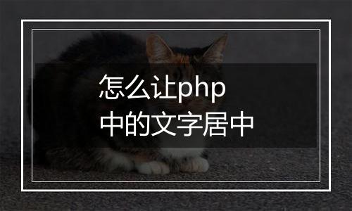 怎么让php中的文字居中