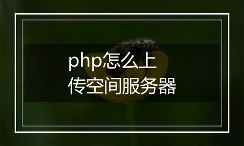 php怎么上传空间服务器