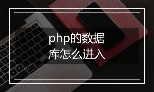 php的数据库怎么进入