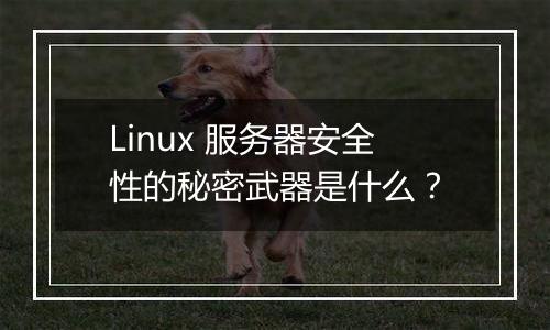 Linux 服务器安全性的秘密武器是什么？