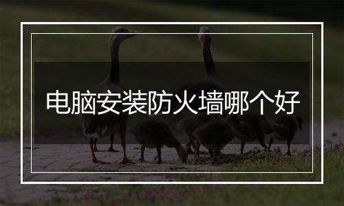 电脑安装防火墙哪个好