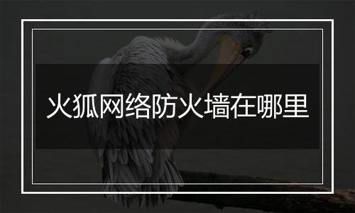 火狐网络防火墙在哪里