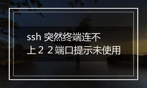 ssh 突然终端连不上22端口提示未使用