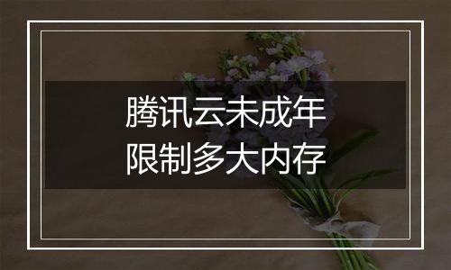 腾讯云未成年限制多大内存
