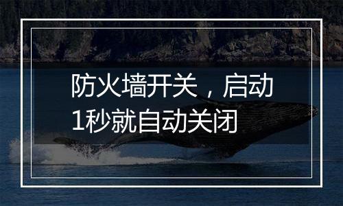 防火墙开关,启动1秒就自动关闭