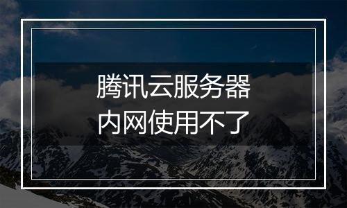 腾讯云服务器内网使用不了