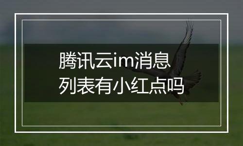 腾讯云im消息列表有小红点吗