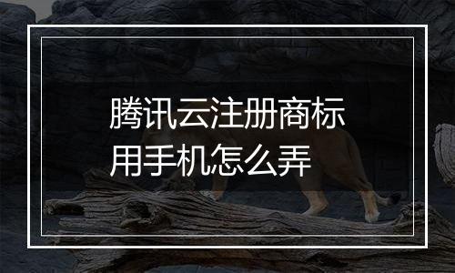 腾讯云注册商标用手机怎么弄