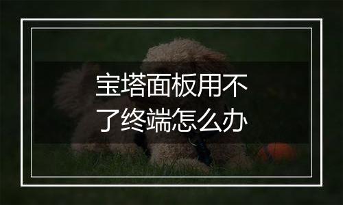 宝塔面板用不了终端怎么办