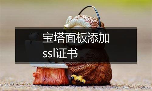 宝塔面板添加ssl证书