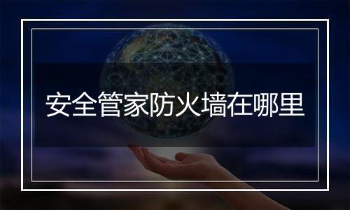 安全管家防火墙在哪里