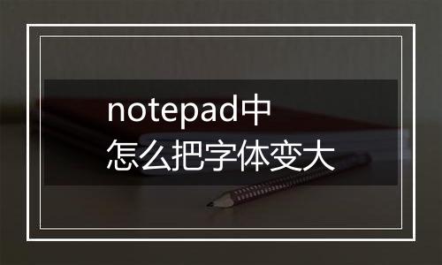 notepad中怎么把字体变大