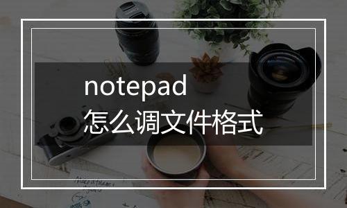 notepad怎么调文件格式