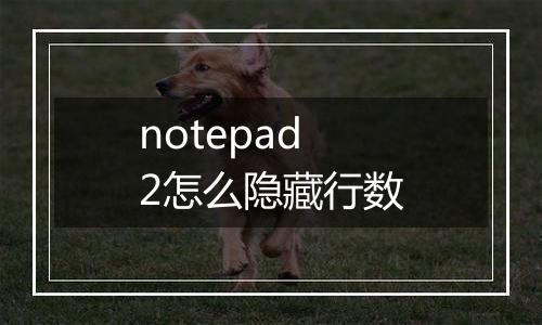 notepad2怎么隐藏行数