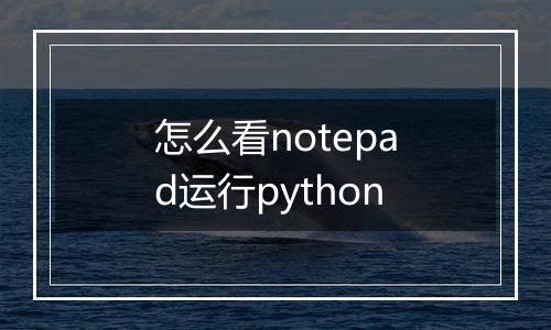 怎么看notepad运行python