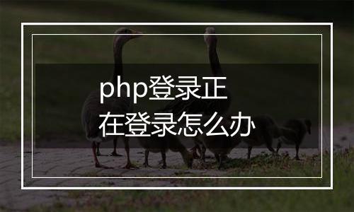 php登录正在登录怎么办