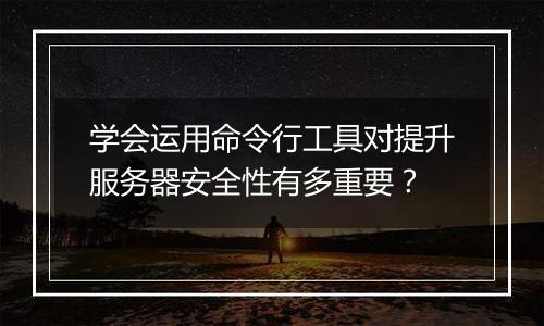 学会运用命令行工具对提升服务器安全性有多重要?