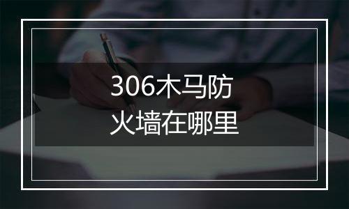 306木马防火墙在哪里