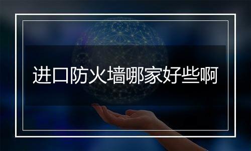 进口防火墙哪家好些啊