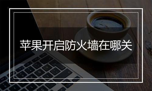 苹果开启防火墙在哪关