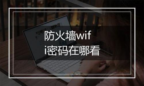 防火墙wifi密码在哪看