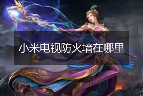 小米电视防火墙在哪里