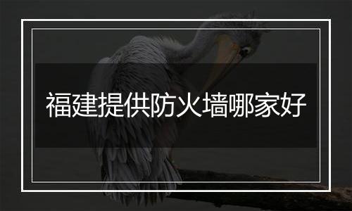福建提供防火墙哪家好