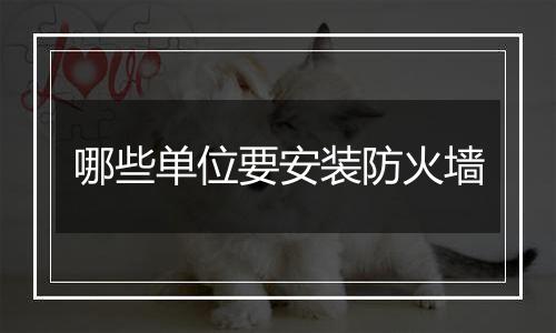 哪些单位要安装防火墙