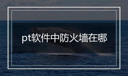 pt软件中防火墙在哪