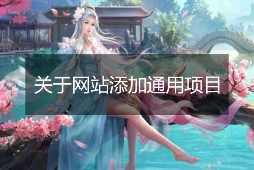 关于网站添加通用项目