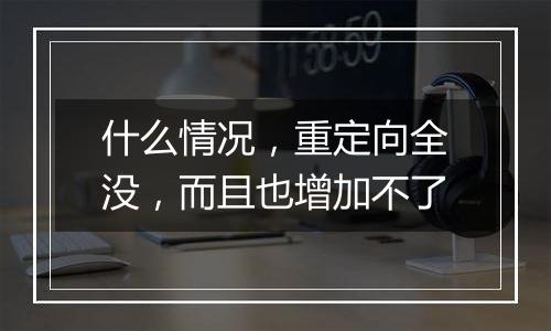 什么情况,重定向全没,而且也增加不了