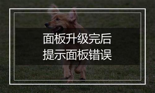 面板升级完后提示面板错误