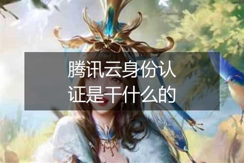 腾讯云身份认证是干什么的