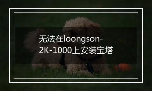 无法在loongson-2K-1000上安装宝塔