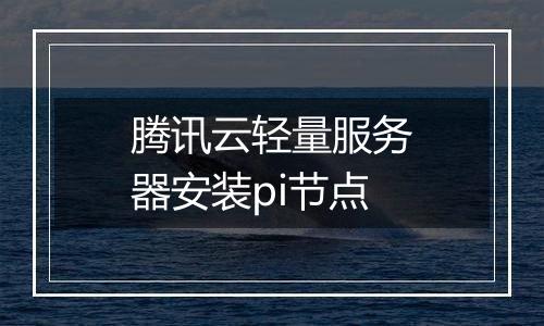 腾讯云轻量服务器安装pi节点