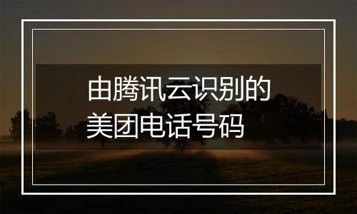 由腾讯云识别的美团电话号码