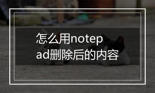 怎么用notepad删除后的内容