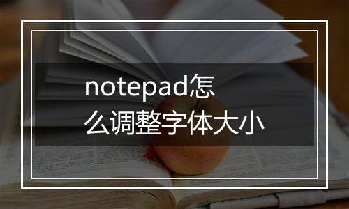 notepad怎么调整字体大小