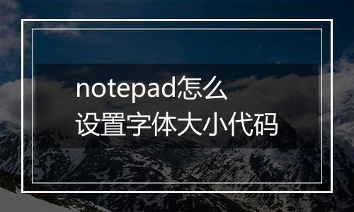 notepad怎么设置字体大小代码