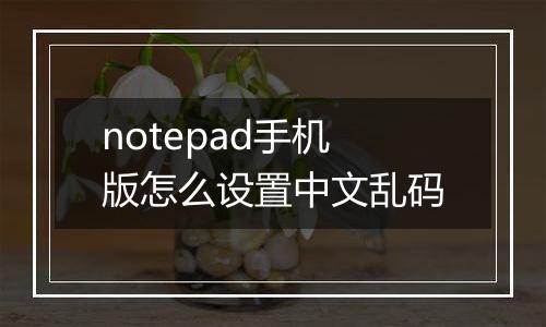notepad手机版怎么设置中文乱码