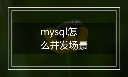 mysql怎么并发场景