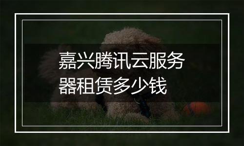 嘉兴腾讯云服务器租赁多少钱