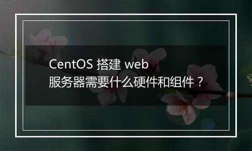 CentOS 搭建 web 服务器需要什么硬件和组件?