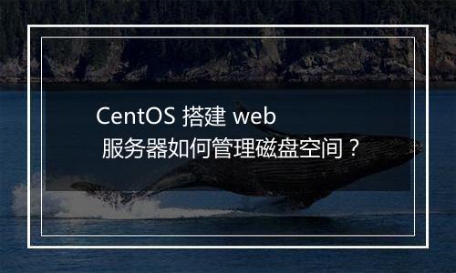CentOS 搭建 web 服务器如何管理磁盘空间?