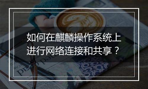 如何在麒麟操作系统上进行网络连接和共享？