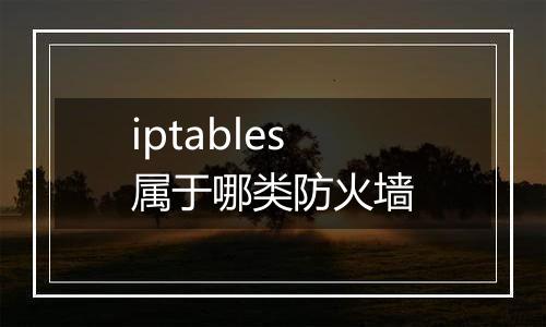 iptables属于哪类防火墙